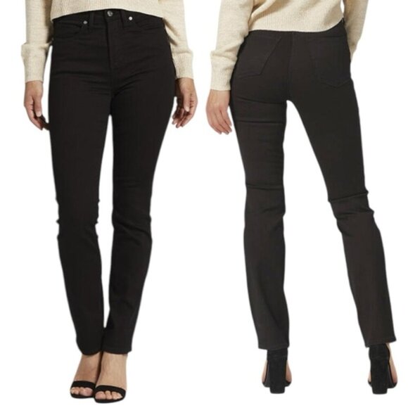 Silver Jeans Infinite Fit High Rise Straight Leg Jeans Sz Small Black Denim NWT - Picture 1 of 13